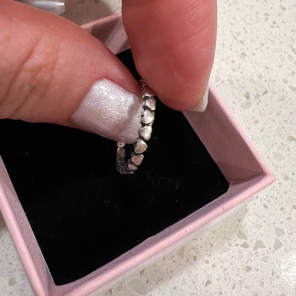 925 Sterling Silver Hearts π Ring size 6 - Picture 3 of 6